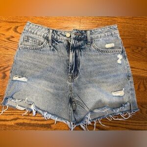 Vervet High-Rise Distressed Denim Shorts Light Blue Size Small New Summer Spring
